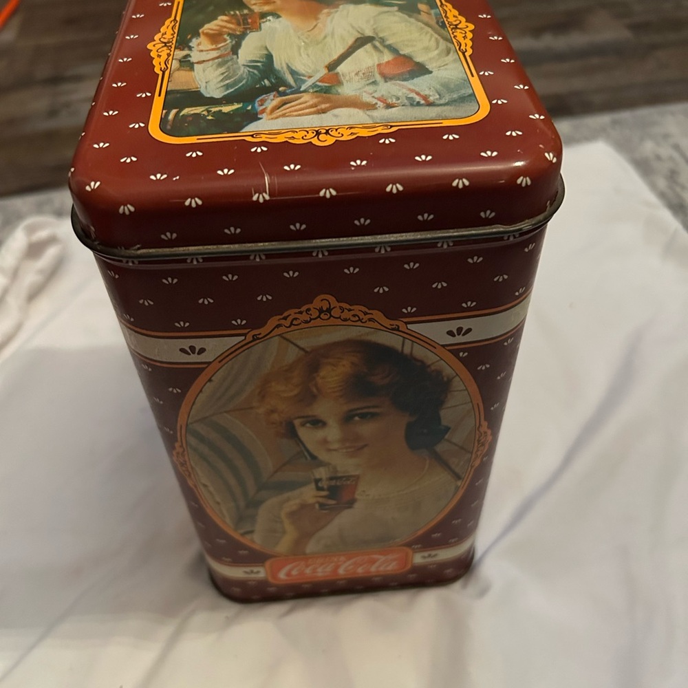 Coca-Cola Decorative Tin with Classic Red and White Design